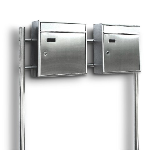 SKRZYNKA POCZTOWA WOLNOSTOJĄCA PODWÓJNA STALOWA ZE STOJAKIEM STELAŻEM