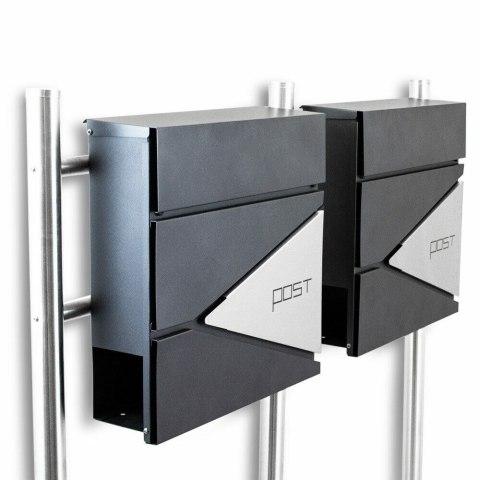 SKRZYNKA POCZTOWA Z GAZETNIKIEM NA STOJAKU ZE STALI NIERDZEWNEJ