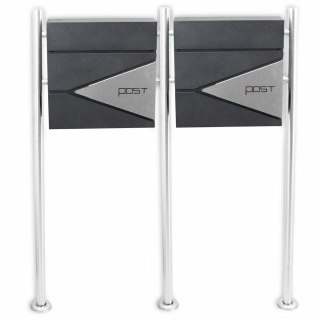 SKRZYNKA POCZTOWA Z GAZETNIKIEM NA STOJAKU ZE STALI NIERDZEWNEJ