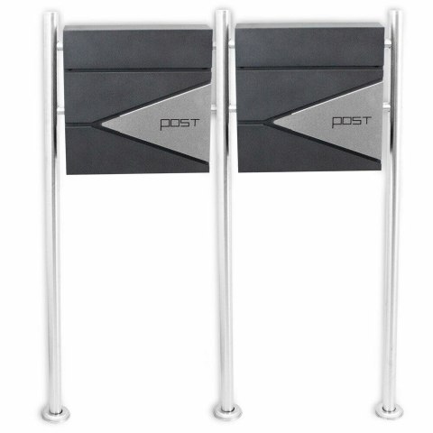 SKRZYNKA POCZTOWA Z GAZETNIKIEM NA STOJAKU ZE STALI NIERDZEWNEJ