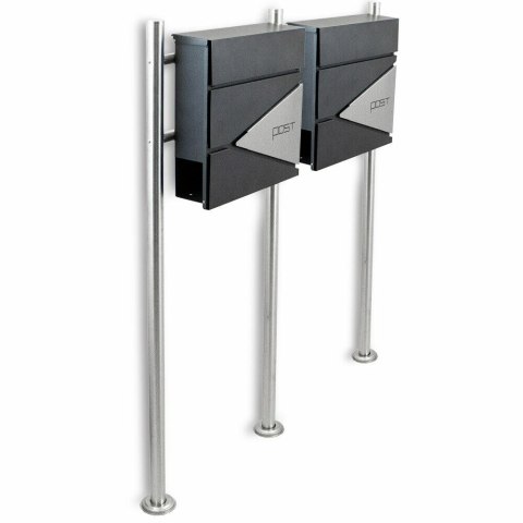 SKRZYNKA POCZTOWA Z GAZETNIKIEM NA STOJAKU ZE STALI NIERDZEWNEJ