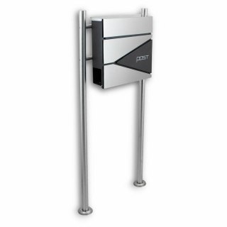 Nowoczesna wolnostojąca skrzynka pocztowa na stojaku ze stali inox z gazetnikiem stylowa ochrona listów i prasy
