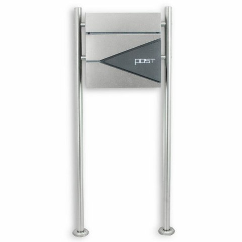 Nowoczesna wolnostojąca skrzynka pocztowa na stojaku ze stali inox z gazetnikiem stylowa ochrona listów i prasy