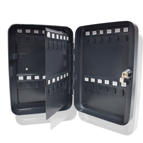 SKRZYNKA SEJF SZAFKA BITUXX NA KLUCZE 48 HACZYKÓW GRAFITOWA