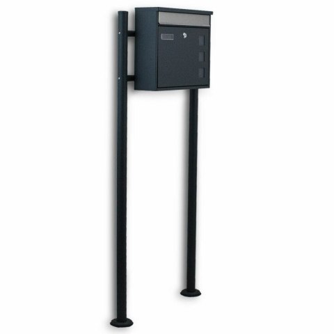 SOLIDNA SKRZYNKA NA LISTY GRAFITOWA ZE STOJAKIEM DUŻA A4 NA KLUCZ