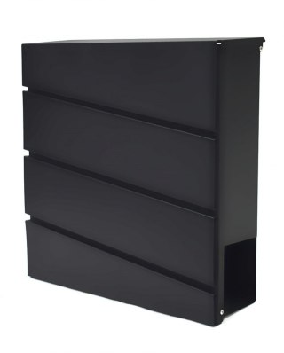 SOLIDNA SKRZYNKA NA LISTY POCZTOWA CZARNA Z GAZETNIKIEM NOWOCZESNA