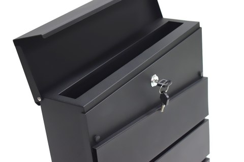 SOLIDNA SKRZYNKA NA LISTY POCZTOWA CZARNA Z GAZETNIKIEM NOWOCZESNA