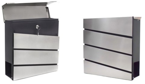 SOLIDNA SKRZYNKA POCZTOWA NA LISTY ALU NOWOCZESNY DESIGN NAŚCIENNA