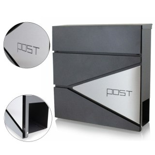 SOLIDNA SKRZYNKA POCZTOWA NA LISTY + GAZETNIK STYL NOWOCZESNY