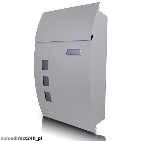 SOLIDNA SKRZYNKA POCZTOWA NA LISTY JASNOSZARA NAŚCIENNA ORYGINALNA