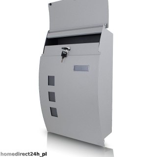 SOLIDNA SKRZYNKA POCZTOWA NA LISTY JASNOSZARA NAŚCIENNA ORYGINALNA