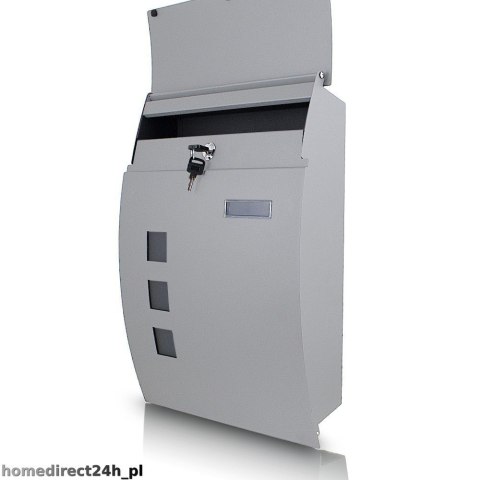 SOLIDNA SKRZYNKA POCZTOWA NA LISTY JASNOSZARA NAŚCIENNA ORYGINALNA