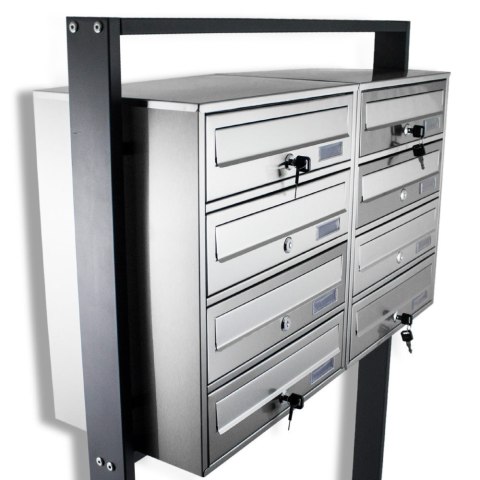 SOLIDNA SKRZYNKA POCZTOWA NA LISTY LOKATORSKA 2X4 STAL NIERDZEWNA