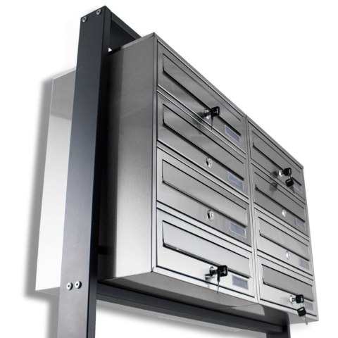 SOLIDNA SKRZYNKA POCZTOWA NA LISTY LOKATORSKA 2X4 STAL NIERDZEWNA