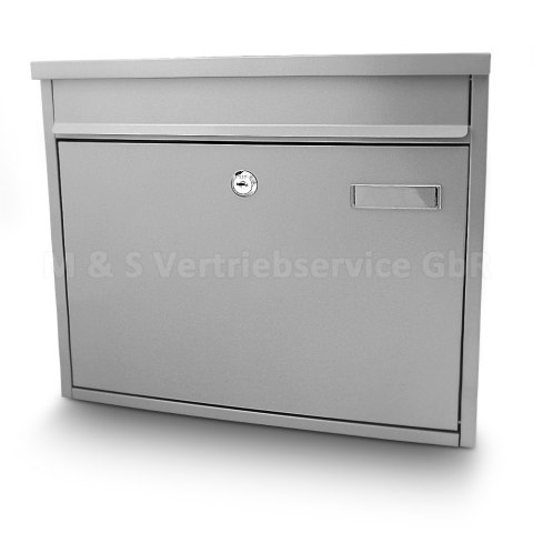 SOLIDNA SKRZYNKA POCZTOWA NA LISTY NAŚCIENNA SREBRNA STALOWA