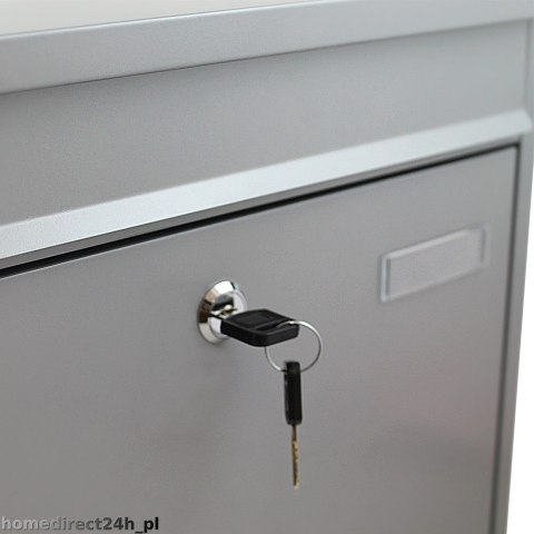 SOLIDNA SKRZYNKA POCZTOWA NA LISTY NAŚCIENNA SREBRNA STALOWA