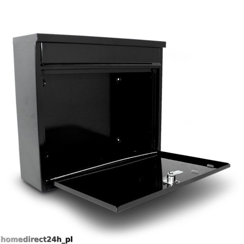 SOLIDNA STALOWA SKRZYNKA POCZTOWA NA LISTY NAŚCIENNA CZARNA JAKOŚĆ