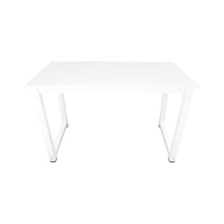 SOLIDNE BIAŁE BIURKO KOMPUTEROWE DO POKOJU WYTRZYMAŁE STALOWE NOGI BITUXX