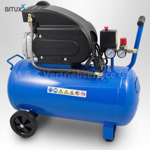 SPRĘŻARKA BITUXX O DUŻEJ MOCY 1500W TŁOKOWA 8 BAR 50L MANOMETRY