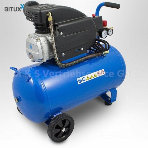 SPRĘŻARKA BITUXX O DUŻEJ MOCY 1500W TŁOKOWA 8 BAR 50L MANOMETRY