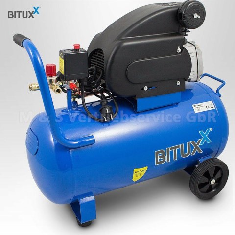 SPRĘŻARKA BITUXX O DUŻEJ MOCY 1500W TŁOKOWA 8 BAR 50L MANOMETRY