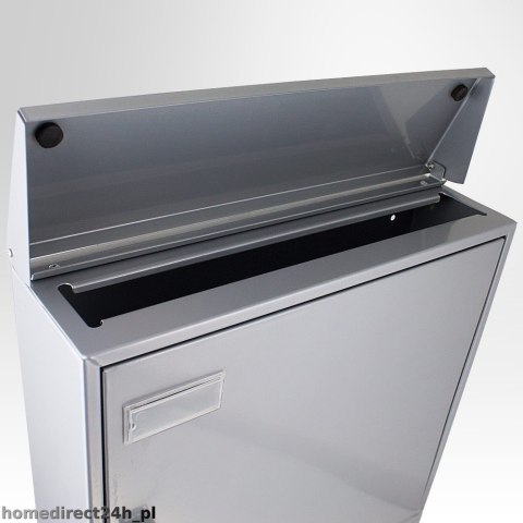 SREBRNA STALOWA SKRZYNKA POCZTOWA NA LISTY NAŚCIENNA SOLIDNA