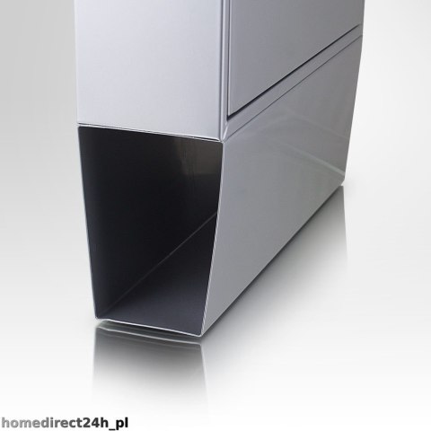 SREBRNA STALOWA SKRZYNKA POCZTOWA NA LISTY NAŚCIENNA SOLIDNA