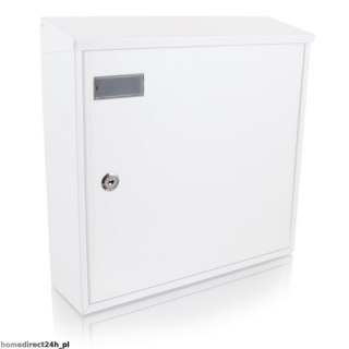 STALOWA SKRZYNKA POCZTOWA NAŚCIENNA BIAŁA DUŻA PONADCZASWOY DESIGN