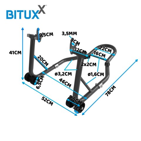 STOJAK MOTOCYKLOWY DO MOTORU TYŁ MOTOCYKLA TYLNY OD 210MM DO 340MM
