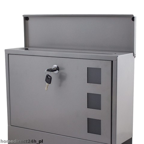 SZARA SKRZYNKA POCZTOWA NA LISTY NAŚCIENNA Z GAZETNIKIEM SOLIDNA