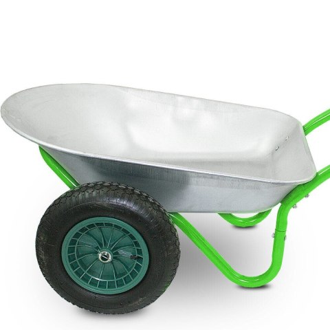 TACZKA BITUXX OGRODOWA DWUKOŁOWA Z JASNOZIELONYM STELAŻEM 150KG 100L