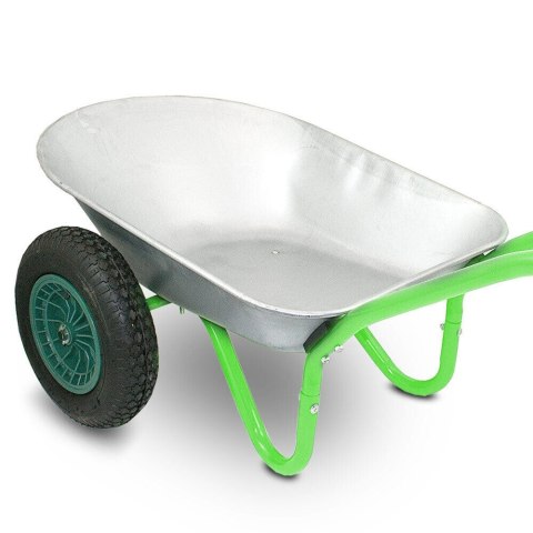 TACZKA BITUXX OGRODOWA DWUKOŁOWA Z JASNOZIELONYM STELAŻEM 150KG 100L