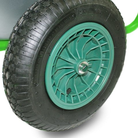 TACZKA BITUXX OGRODOWA DWUKOŁOWA Z JASNOZIELONYM STELAŻEM 150KG 100L