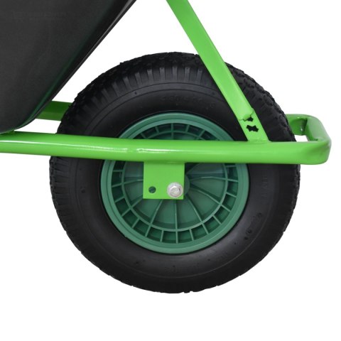 TACZKA BUDOWLANA OGRODOWA CZARNA JEDNOKOŁOWA PVC Z KOŁEM POMPOWANYM