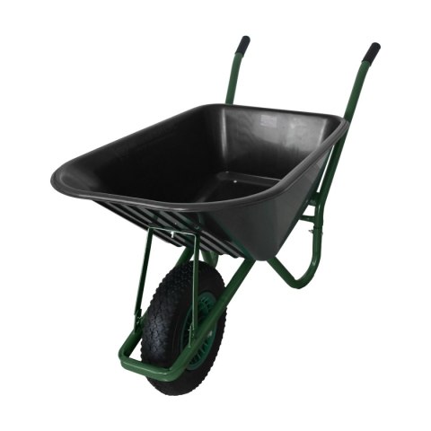 TACZKA BUDOWLANA OGRODOWA CZARNA JEDNOKOŁOWA PVC Z KOŁEM POMPOWANYM