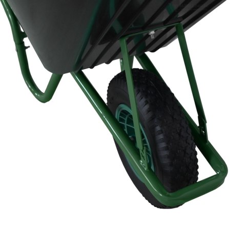 TACZKA BUDOWLANA OGRODOWA CZARNA JEDNOKOŁOWA PVC Z KOŁEM POMPOWANYM