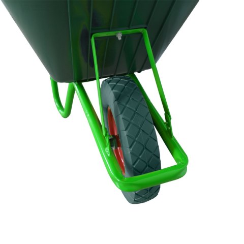 TACZKA OGRODOWA 250kg 100L MISA PVC + PEŁNE KOŁO ZIELONE BEZDĘTKOWE