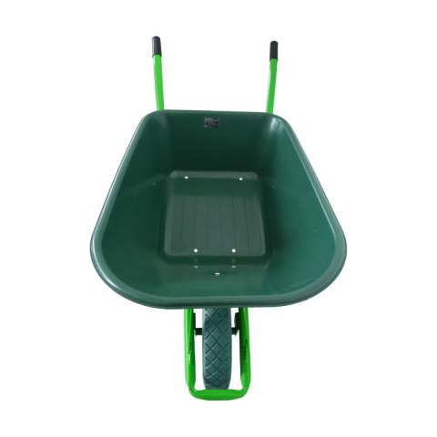 TACZKA OGRODOWA 250kg 100L MISA PVC + PEŁNE KOŁO ZIELONE BEZDĘTKOWE