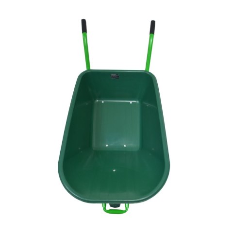 TACZKA OGRODOWA 250kg 100L MISA PVC + PEŁNE KOŁO ZIELONE BEZDĘTKOWE
