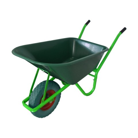 TACZKA OGRODOWA 250kg 100L MISA PVC + PEŁNE KOŁO ZIELONE BEZDĘTKOWE