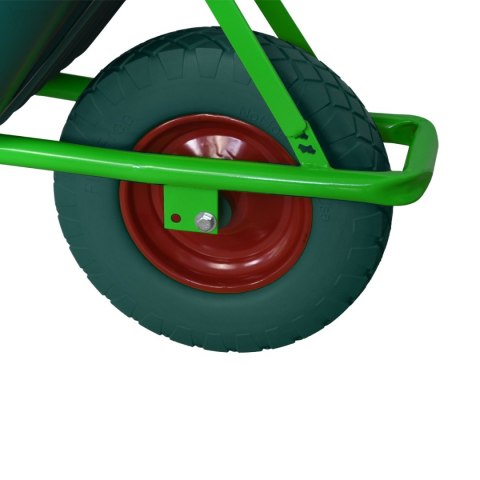TACZKA OGRODOWA 250kg 100L MISA PVC + PEŁNE KOŁO ZIELONE BEZDĘTKOWE