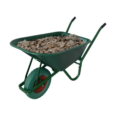 TACZKA OGRODOWA 250kg 100L MISA PVC + PEŁNE KOŁO ZIELONE BEZDĘTKOWE