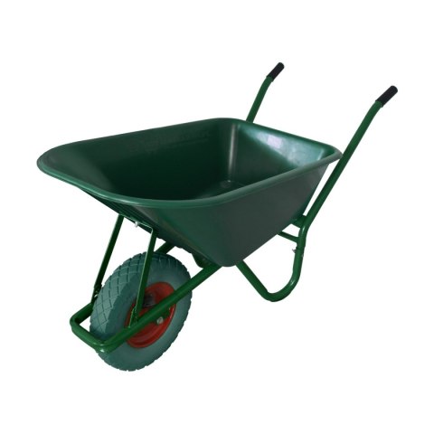 TACZKA OGRODOWA 250kg 100L MISA PVC + PEŁNE KOŁO ZIELONE BEZDĘTKOWE