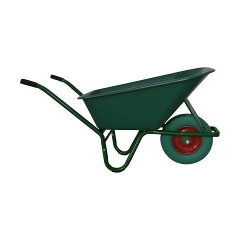 TACZKA OGRODOWA 250kg 100L MISA PVC + PEŁNE KOŁO ZIELONE BEZDĘTKOWE