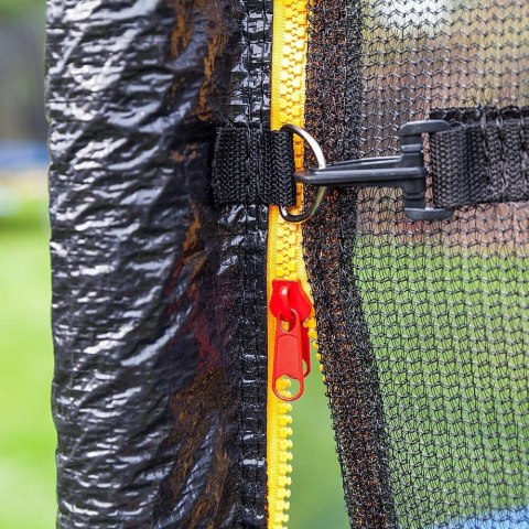 TRAMPOLINA 370CM OGRODOWA ZEWNĘTRZNA Z SIATKĄ I OSŁONĄ 8 słupków MOCNA 3,66-3,70 12FT