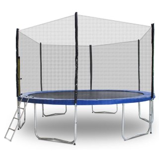 TRAMPOLINA 430CM OGRODOWA ZEWNĘTRZNA Z SIATKĄ I OSŁONĄ 6słupków MOCNA 430cm 14ft