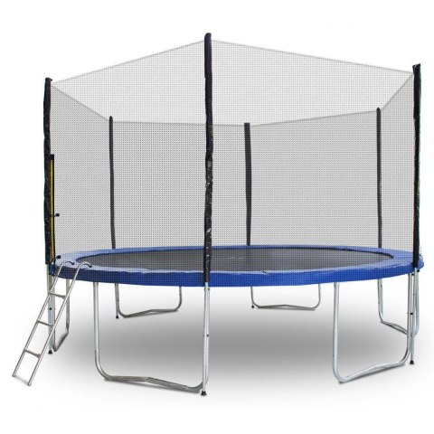 TRAMPOLINA 430CM OGRODOWA ZEWNĘTRZNA Z SIATKĄ I OSŁONĄ 6słupków MOCNA 430cm 14ft