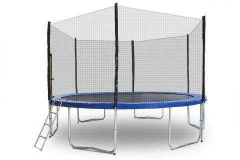 TRAMPOLINA 430CM OGRODOWA ZEWNĘTRZNA Z SIATKĄ I OSŁONĄ 6słupków MOCNA 430cm 14ft
