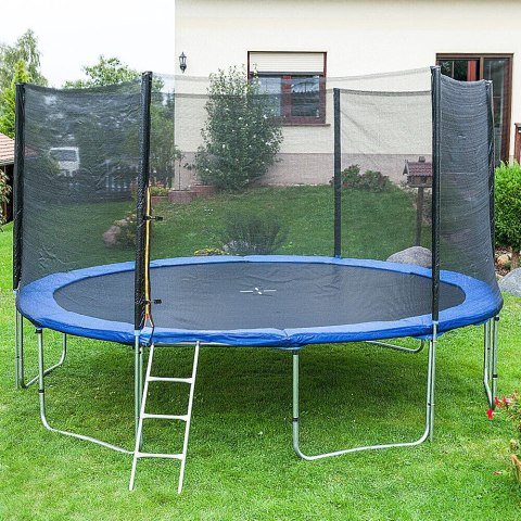 TRAMPOLINA 430CM OGRODOWA ZEWNĘTRZNA Z SIATKĄ I OSŁONĄ 6słupków MOCNA 430cm 14ft