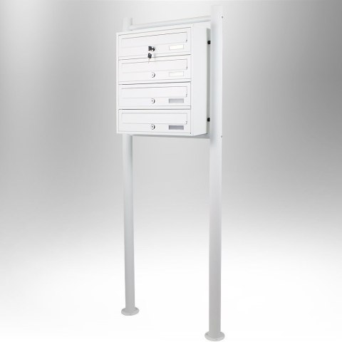 WOLNOSTOJĄCA NOWOCZESNA SKRZYNKA POCZTOWA LOKATORSKA 4 BIAŁA